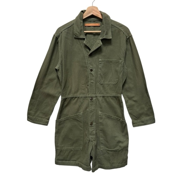 Free People Bliss And Mischief Short Flight Suit Romper Green Size Small - Picture 2 of 12